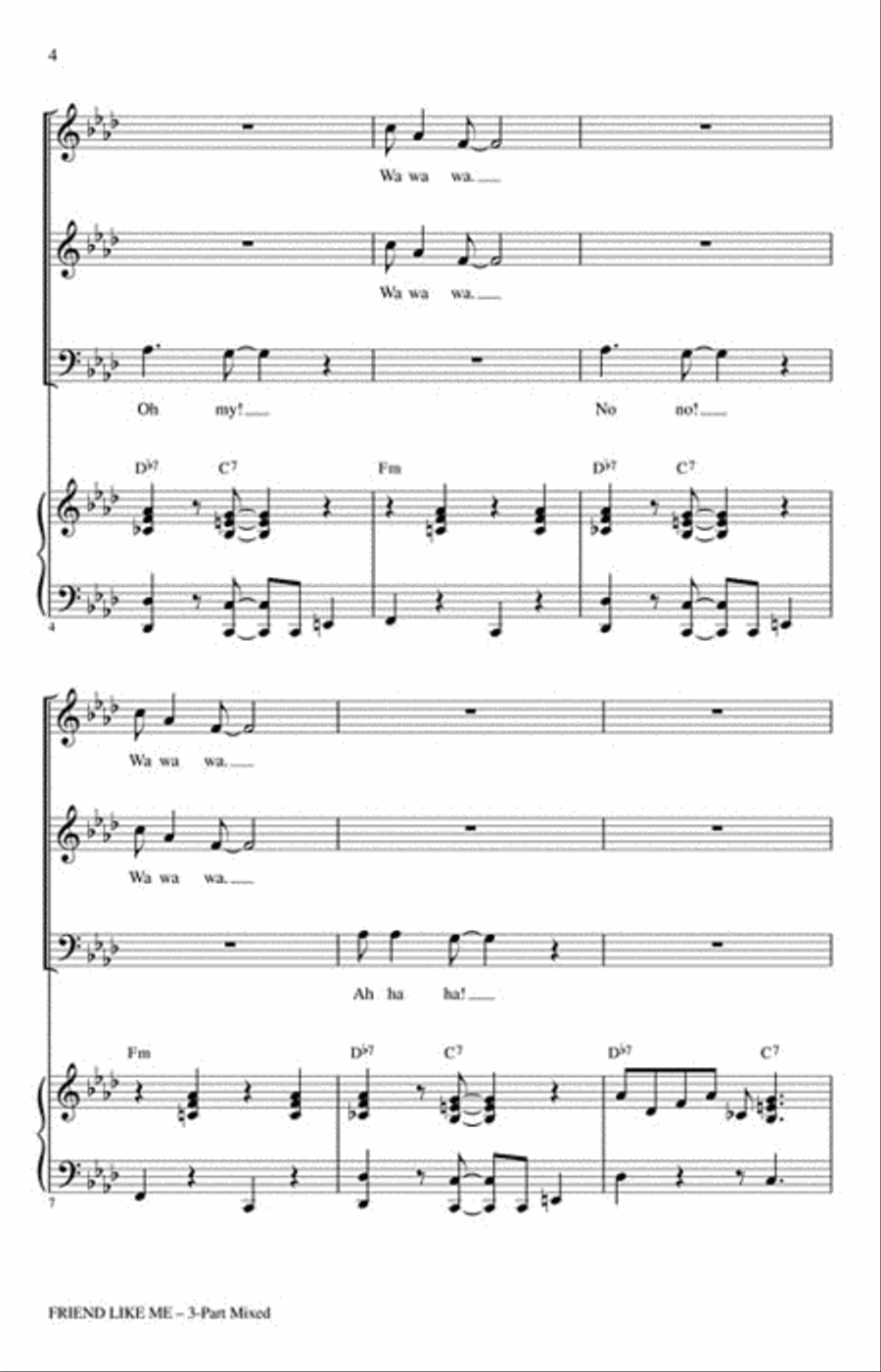 Friend Like Me Friend Like Me Choir scores gallery preview page 3