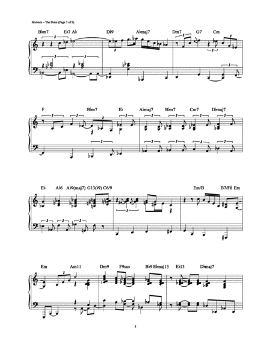 The Duke Piano Solo scores gallery preview page 5