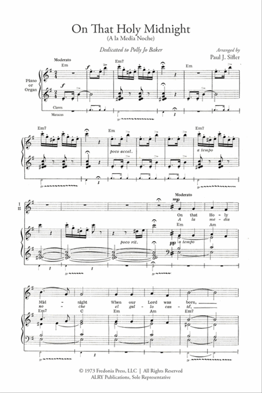 On That Holy Midnight for Women's Choir (SA) and Piano SA scores gallery preview page 2