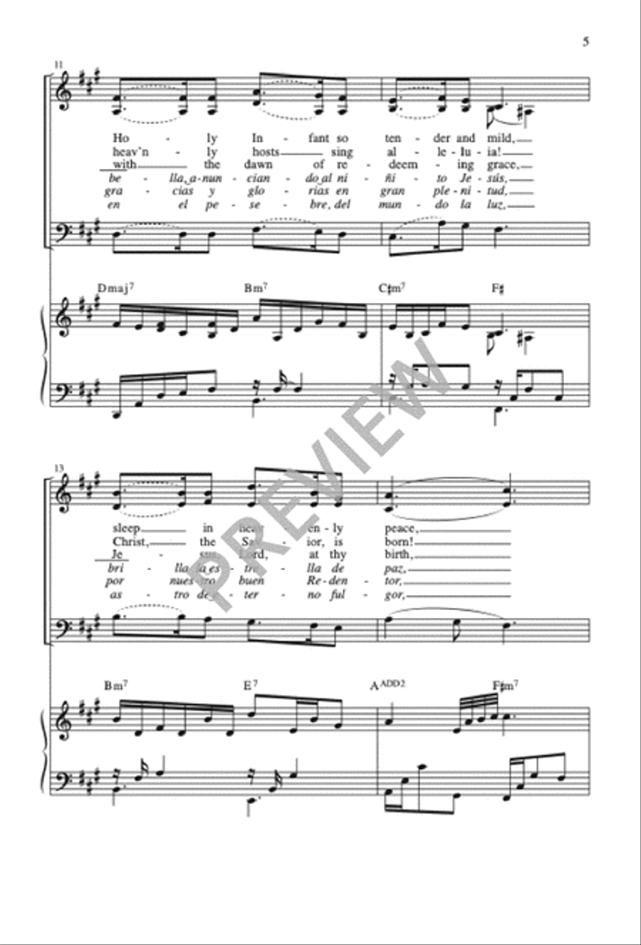 Silent Night, Holy Night 3-Part scores gallery preview page 6