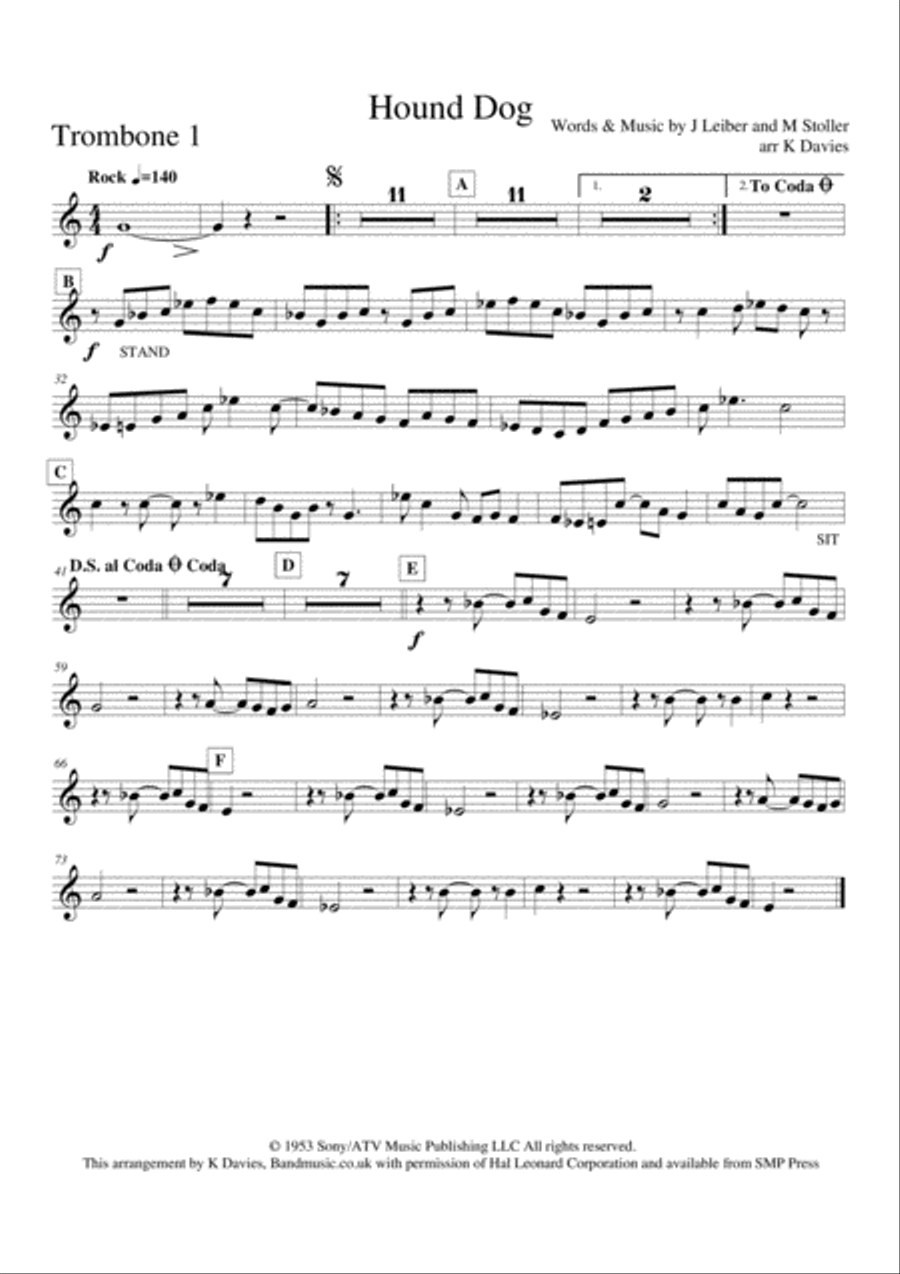 Hound Dog Small Ensemble scores gallery preview page 5