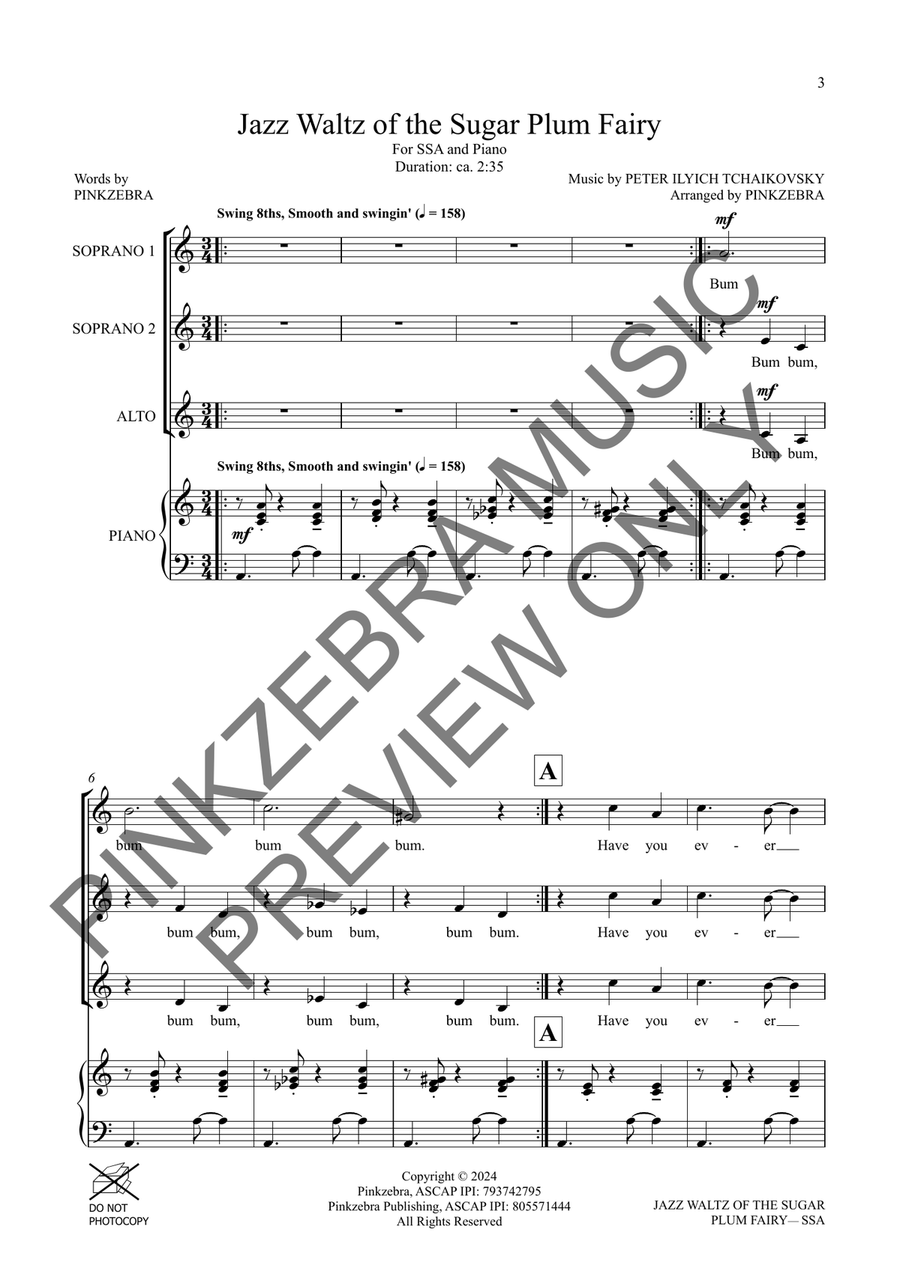 Jazz Waltz of the Sugar Plum Fairy (SSA) SSA scores gallery preview page 4