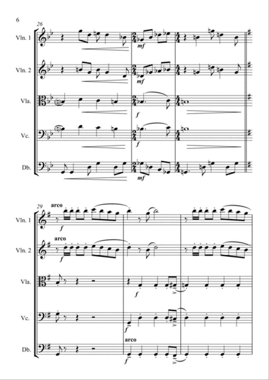 Sparrowhawk Tango. For Strings (Standard Arrangement) Chamber Music scores gallery preview page 6