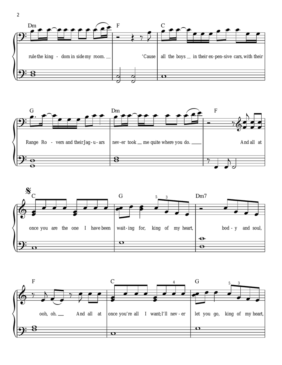 King Of My Heart Easy Piano scores gallery preview page 2