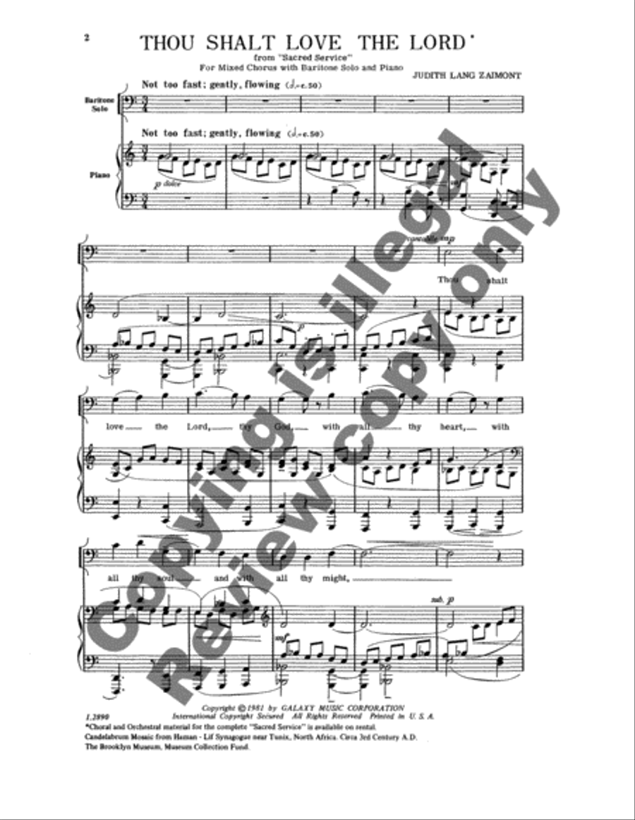 Sacred Service: Thou Shalt Love the Lord 4-Part scores gallery preview page 3