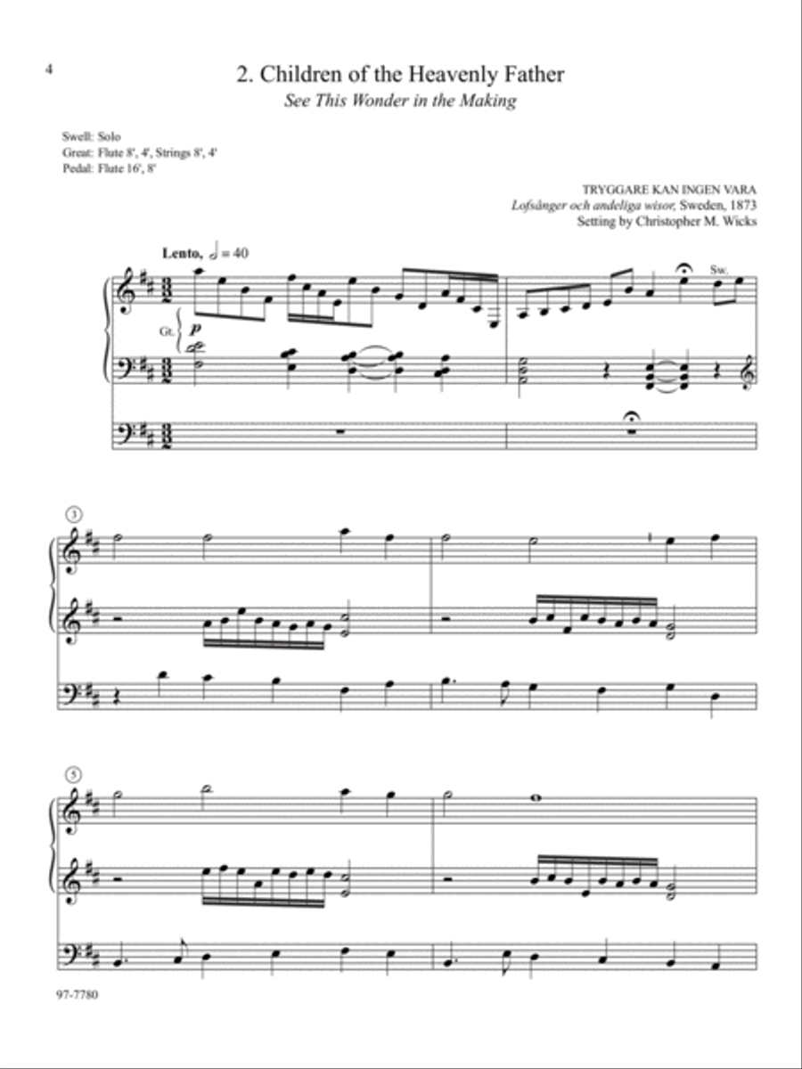 Three Preludes on Swedish Hymns Organ scores gallery preview page 3