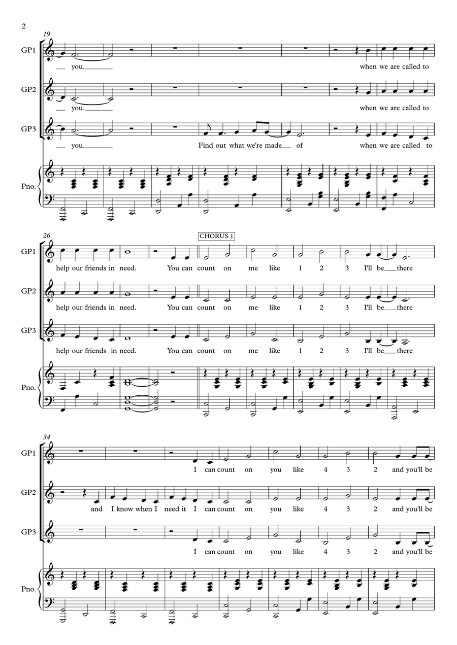 Count On Me Choir scores gallery preview page 2