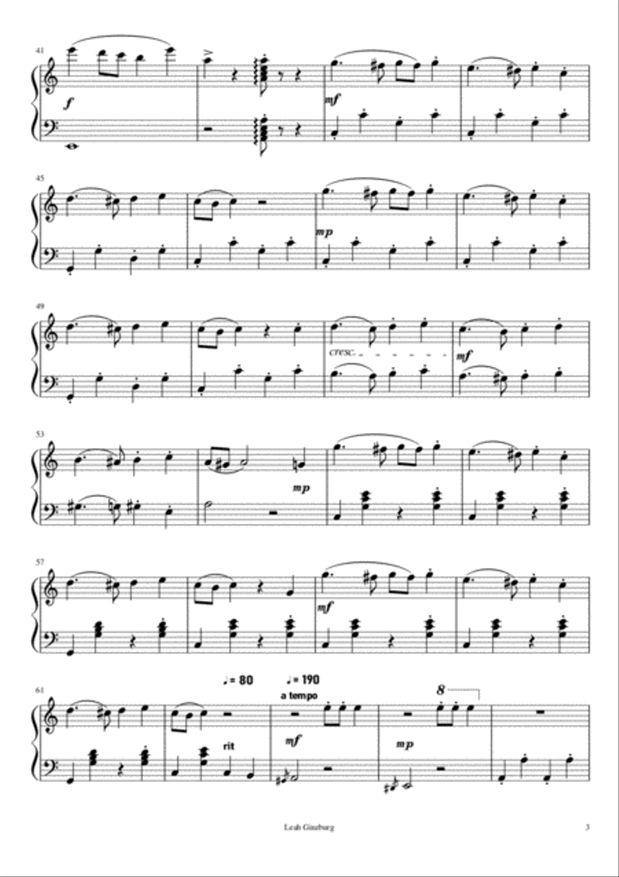 Persian March by Johann Strauss ||, Easy Piano Version Easy Piano scores gallery preview page 3