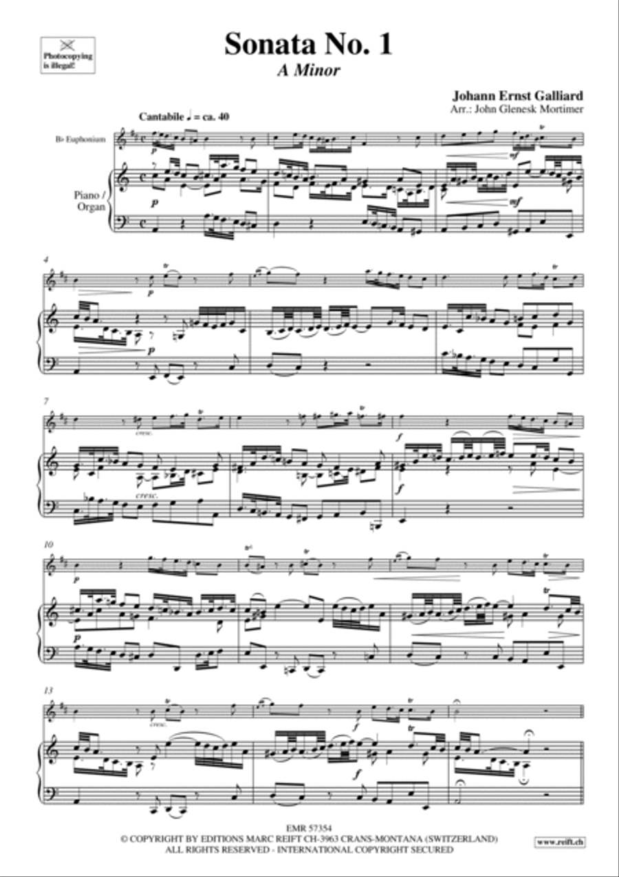 Sonata No. 1 Euphonium scores gallery preview page 4