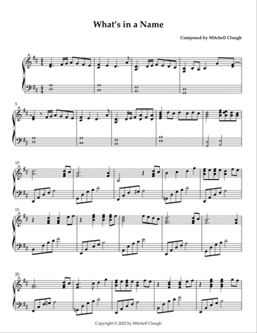 What's in a Name What's in a Name Piano Solo scores gallery preview page 2