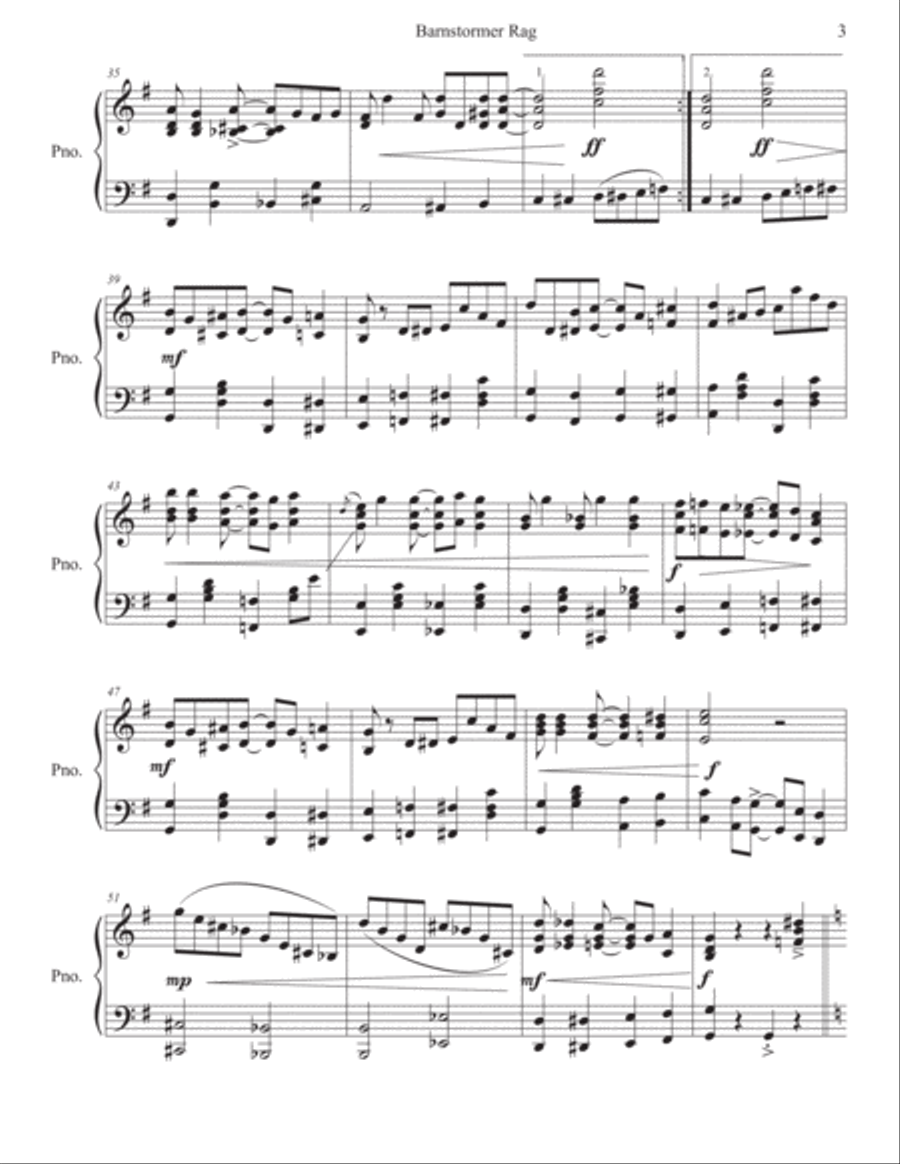Barnstormer Rag Barnstormer Rag Piano Solo scores gallery preview page 3