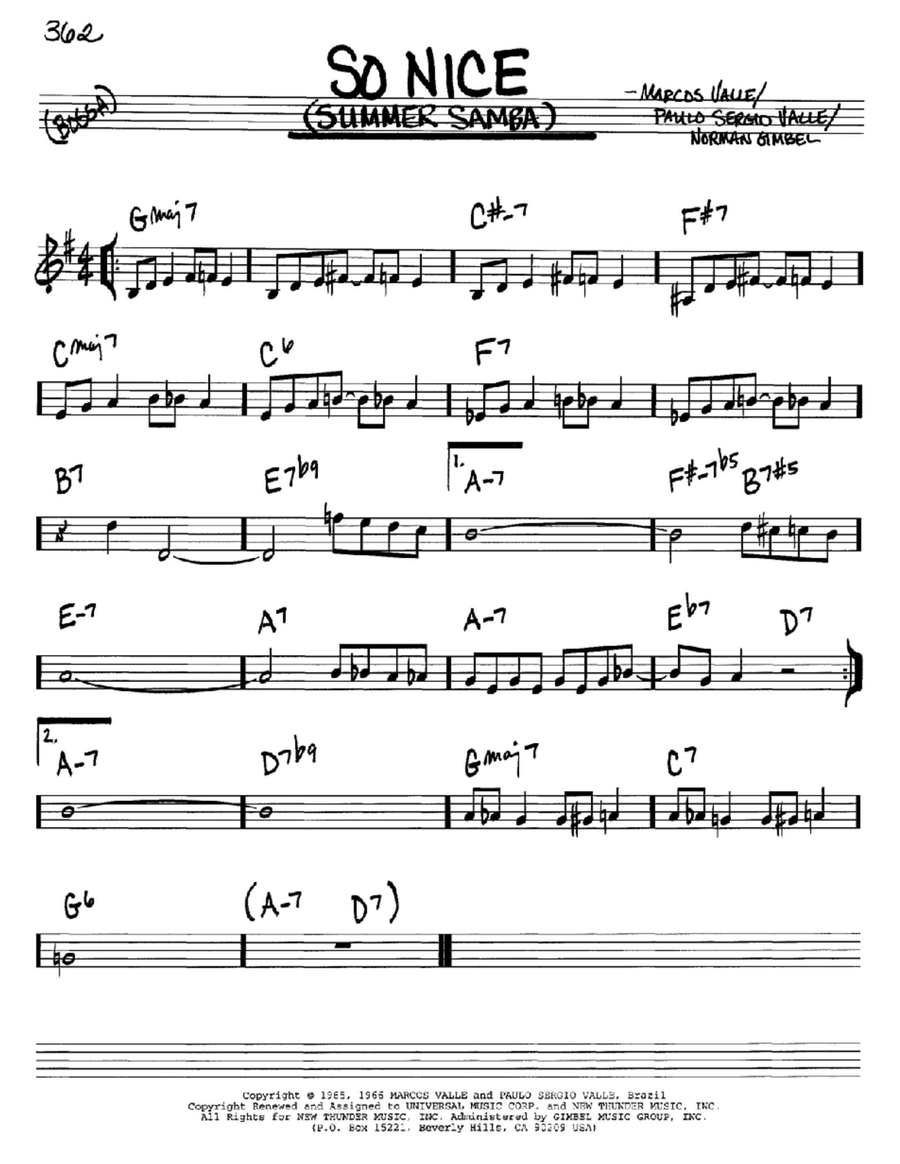 So Nice (Summer Samba) B-Flat Instrument scores gallery preview page 1