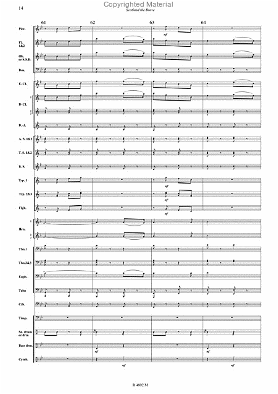 Scotland The Brave Concert Band scores gallery preview page 15