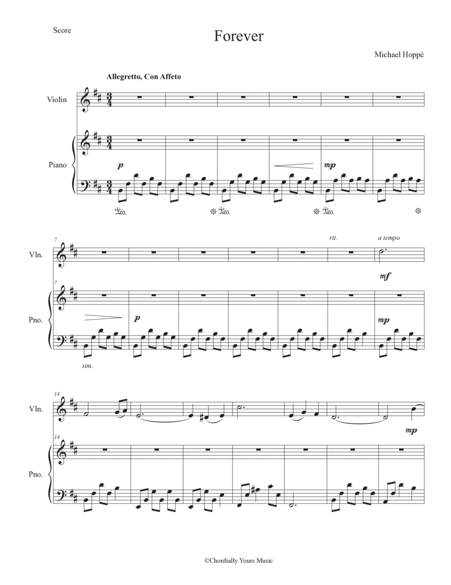 FOREVER (Dedicated to Doris DiNucci 1931-2021) Piano, Vocal, Guitar scores gallery preview page 1