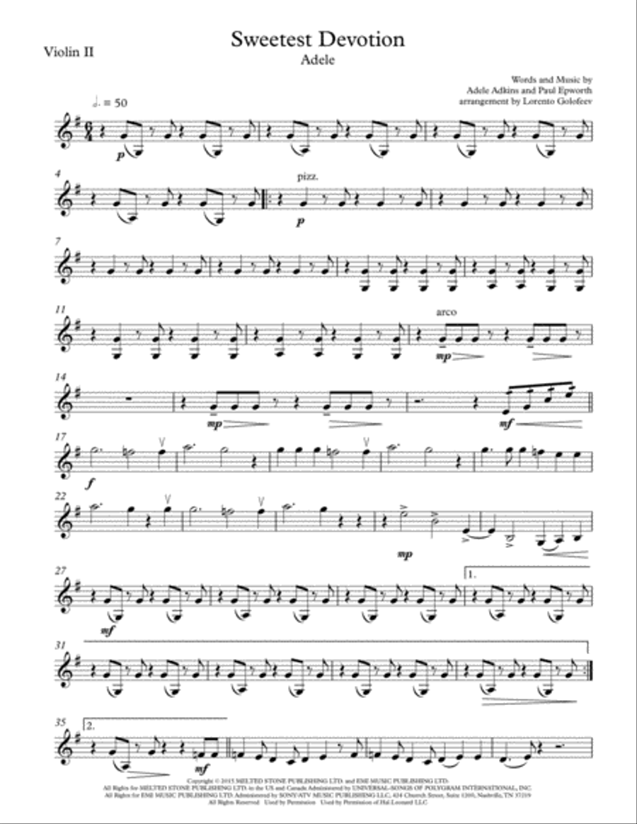 Sweetest Devotion String Quartet scores gallery preview page 3