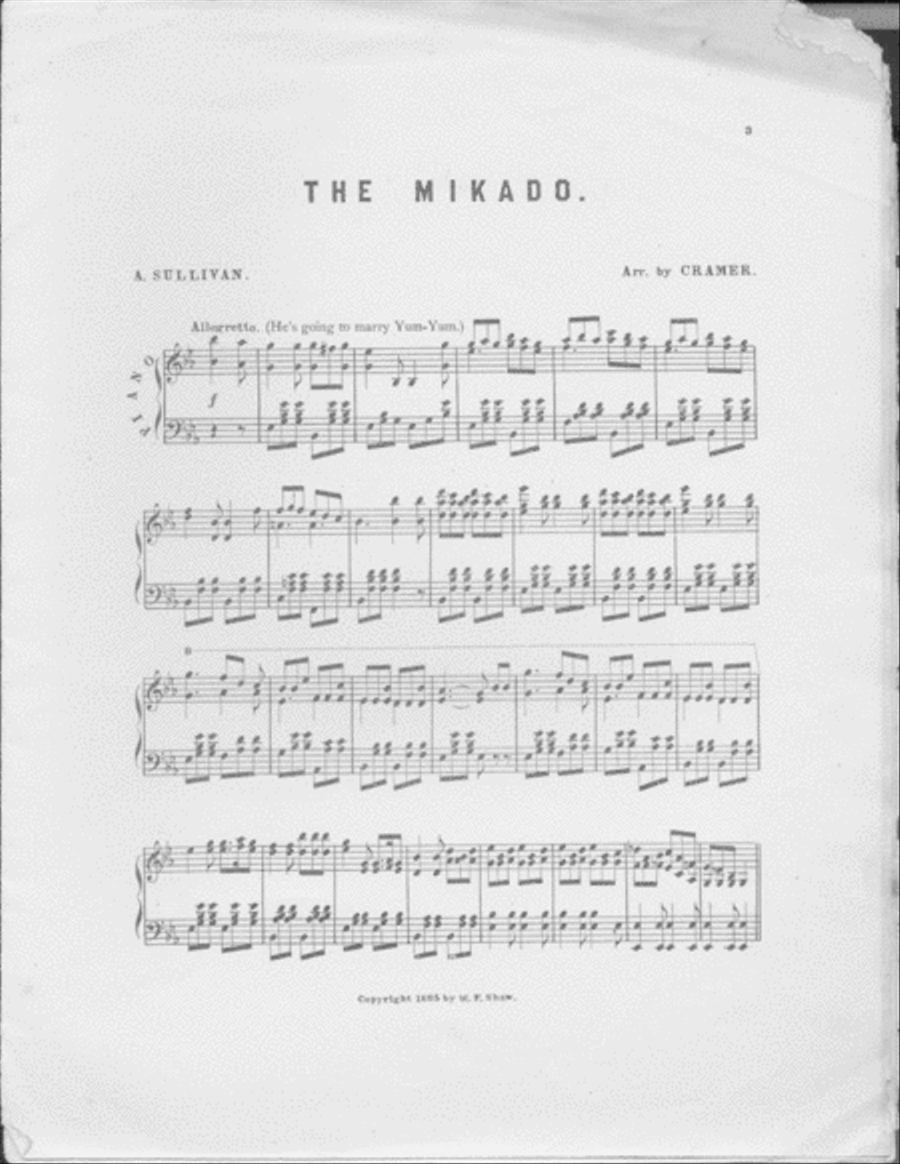 The Mikado. Potpourri Piano Solo scores gallery preview page 2