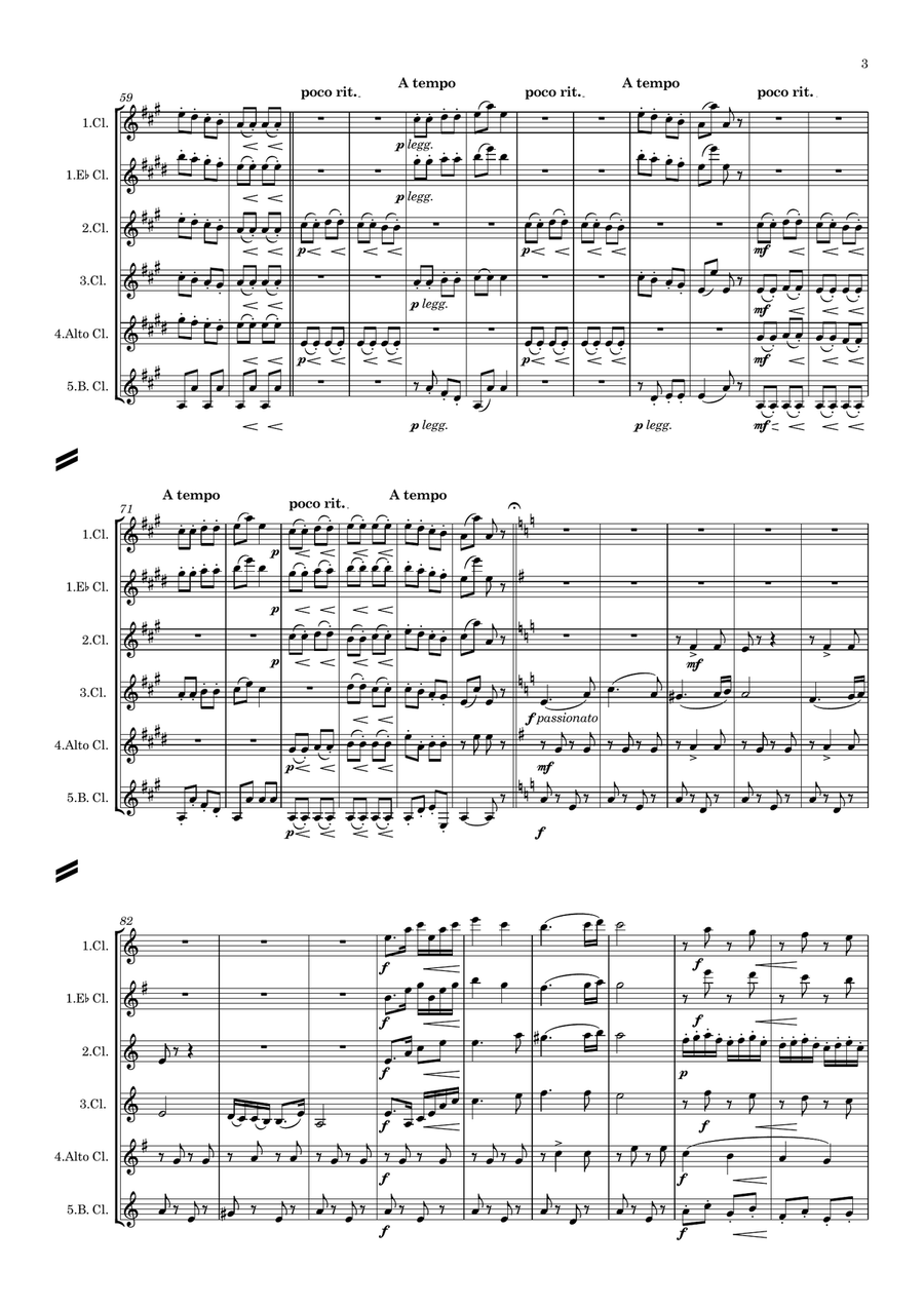 Brahms: Hungarian Dance (Ungarische Tänze) WoO1 No.5 - clarinet quintet Clarinet Quintet scores gallery preview page 4