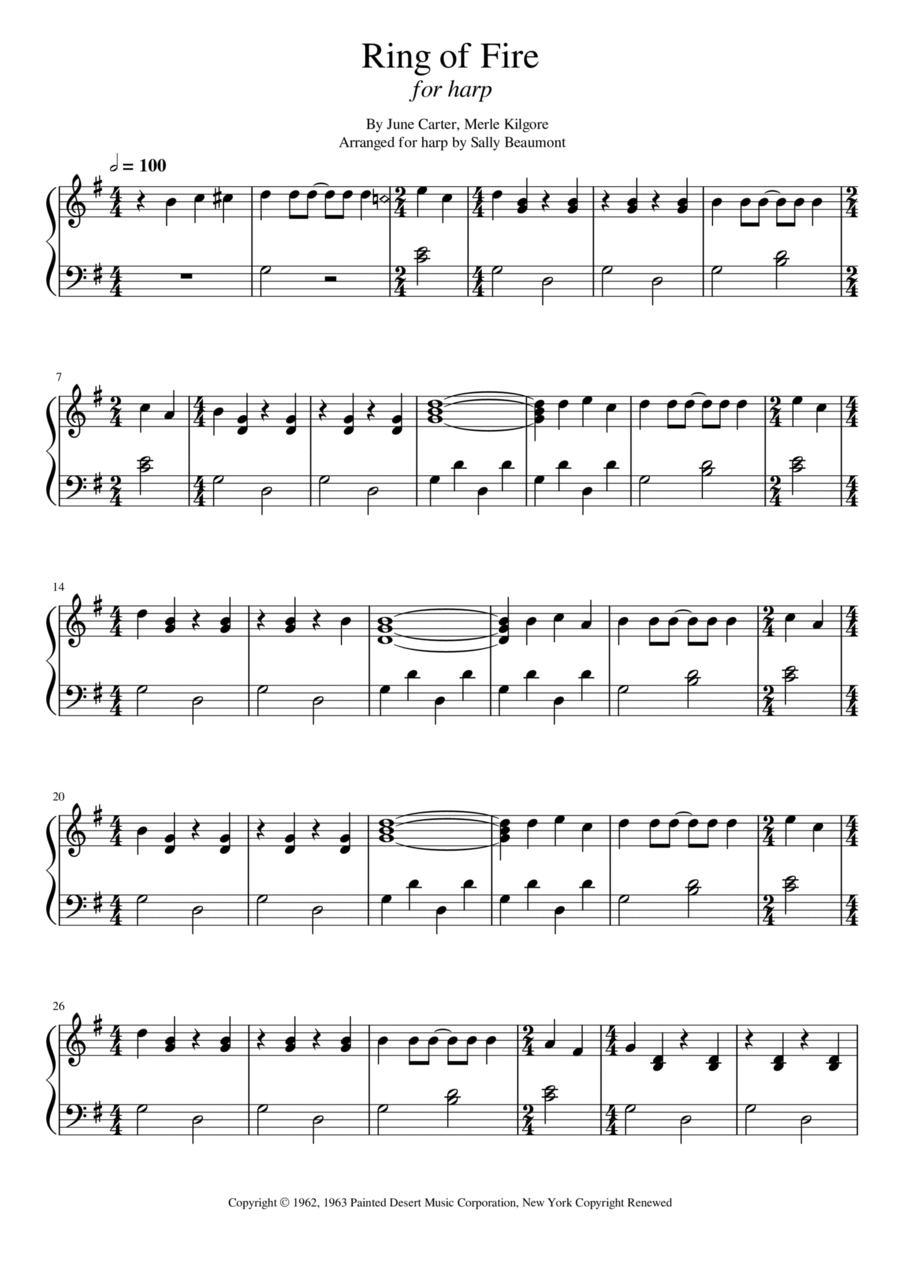 Ring Of Fire Ring Of Fire Harp scores gallery preview page 1