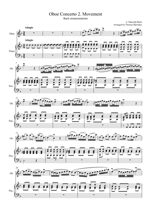 Marcello Oboe Concerto 2. movement, Bach ornamentations