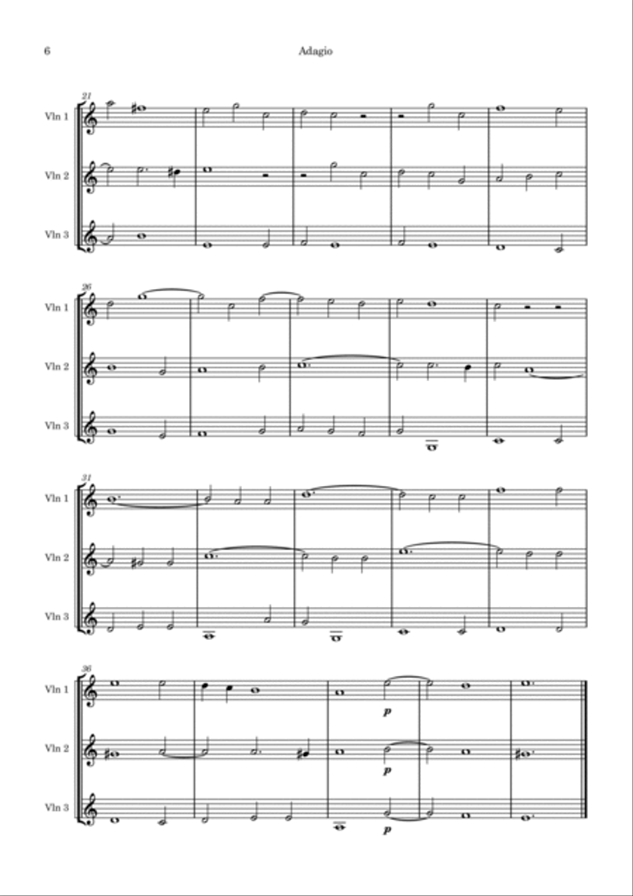 Corelli Trio Sonata Op 3 No 2. String Trio scores gallery preview page 6