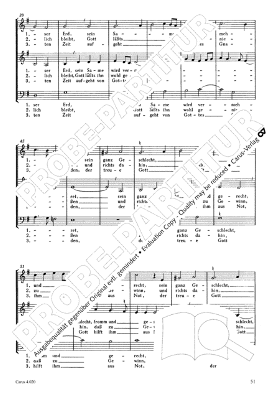 Calvisius: Tricinia. Psalmen und Motetten zu drei Stimmen Choir scores gallery preview page 52