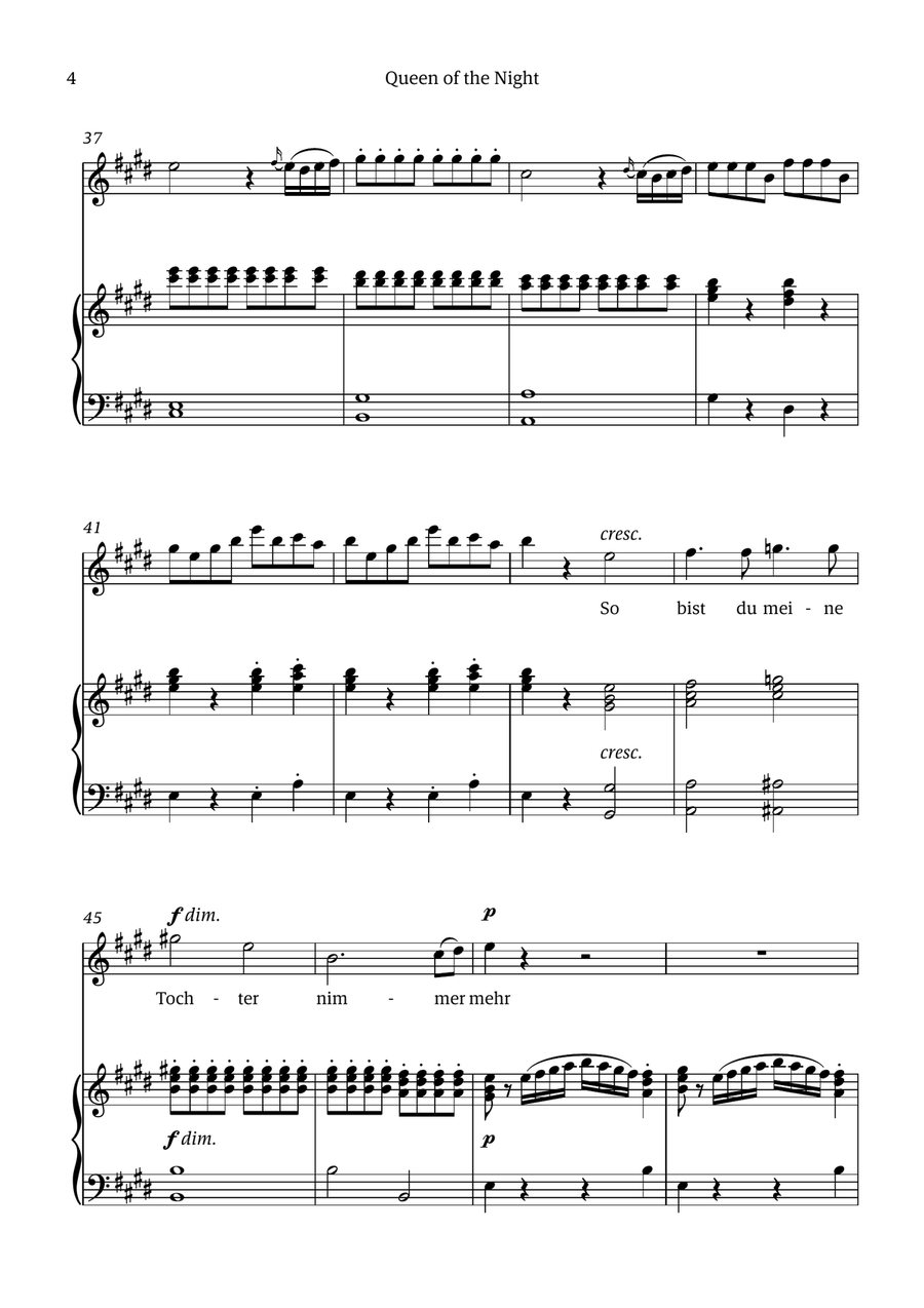 Queen of the Night (aria) - for SOPRANO in C# minor Chamber Music scores gallery preview page 4