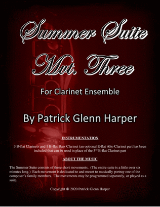 Summer Suite - Movement 3 - for Clarinet Ensemble