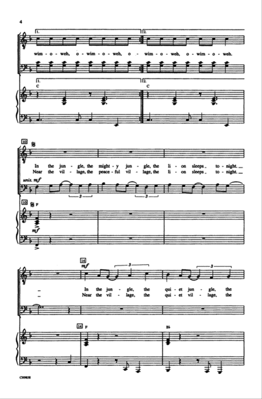 The Lion Sleeps Tonight The Lion Sleeps Tonight Men's Choir scores gallery preview page 3
