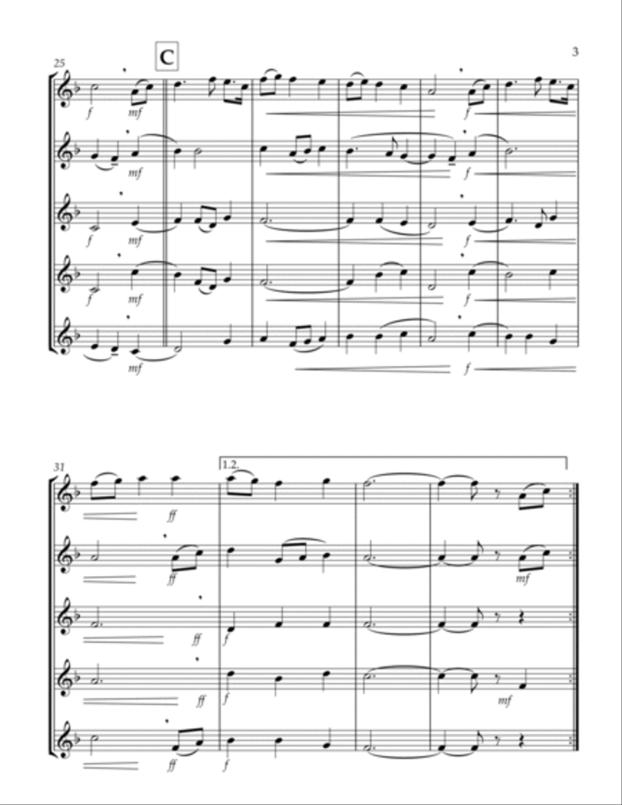 O God, Beyond All Praising (Thaxted) (Bb) (French Horn Quintet) Brass Quintet scores gallery preview page 3