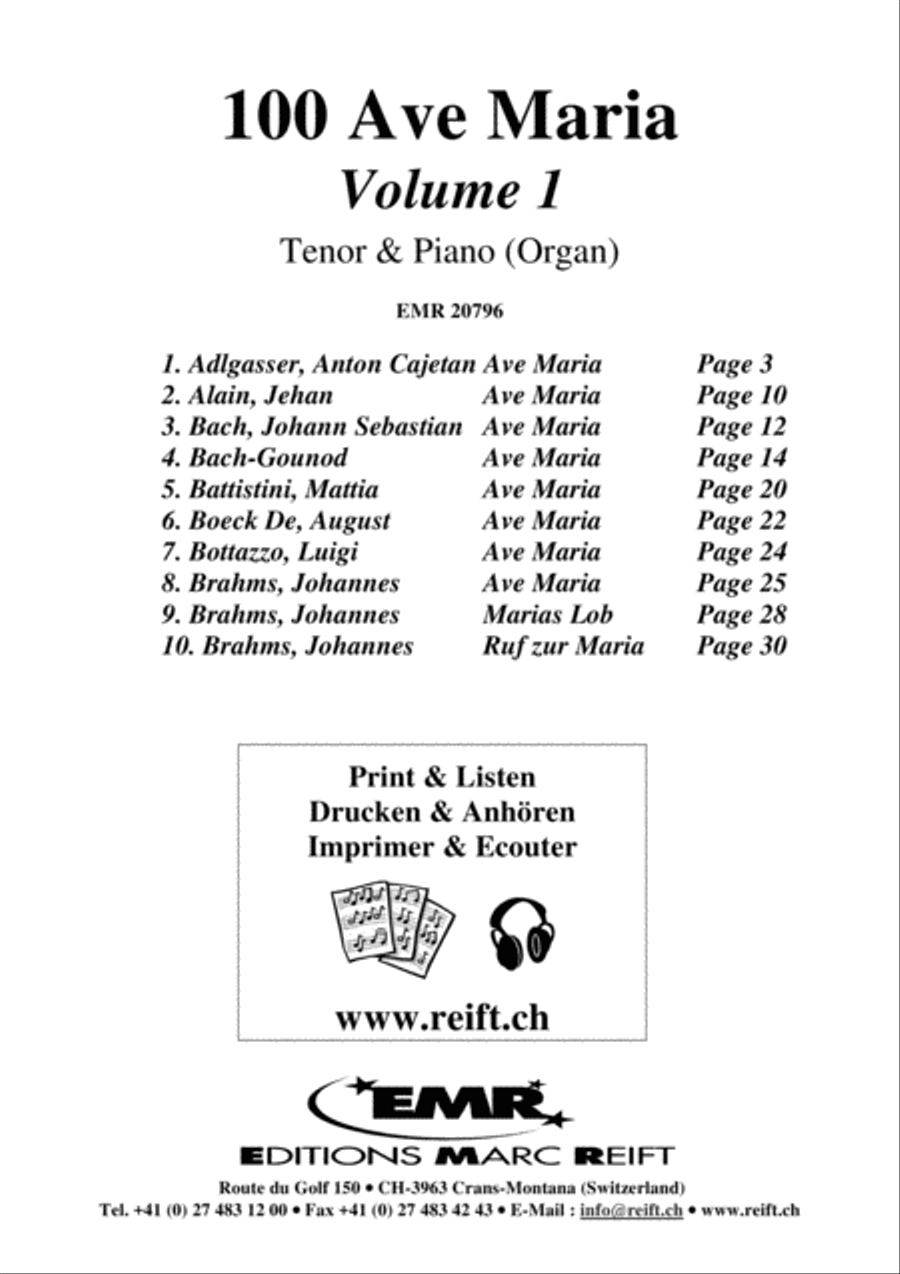 100 Ave Maria Volume 1 100 Ave Maria Volume 1 Tenor Voice scores gallery preview page 2