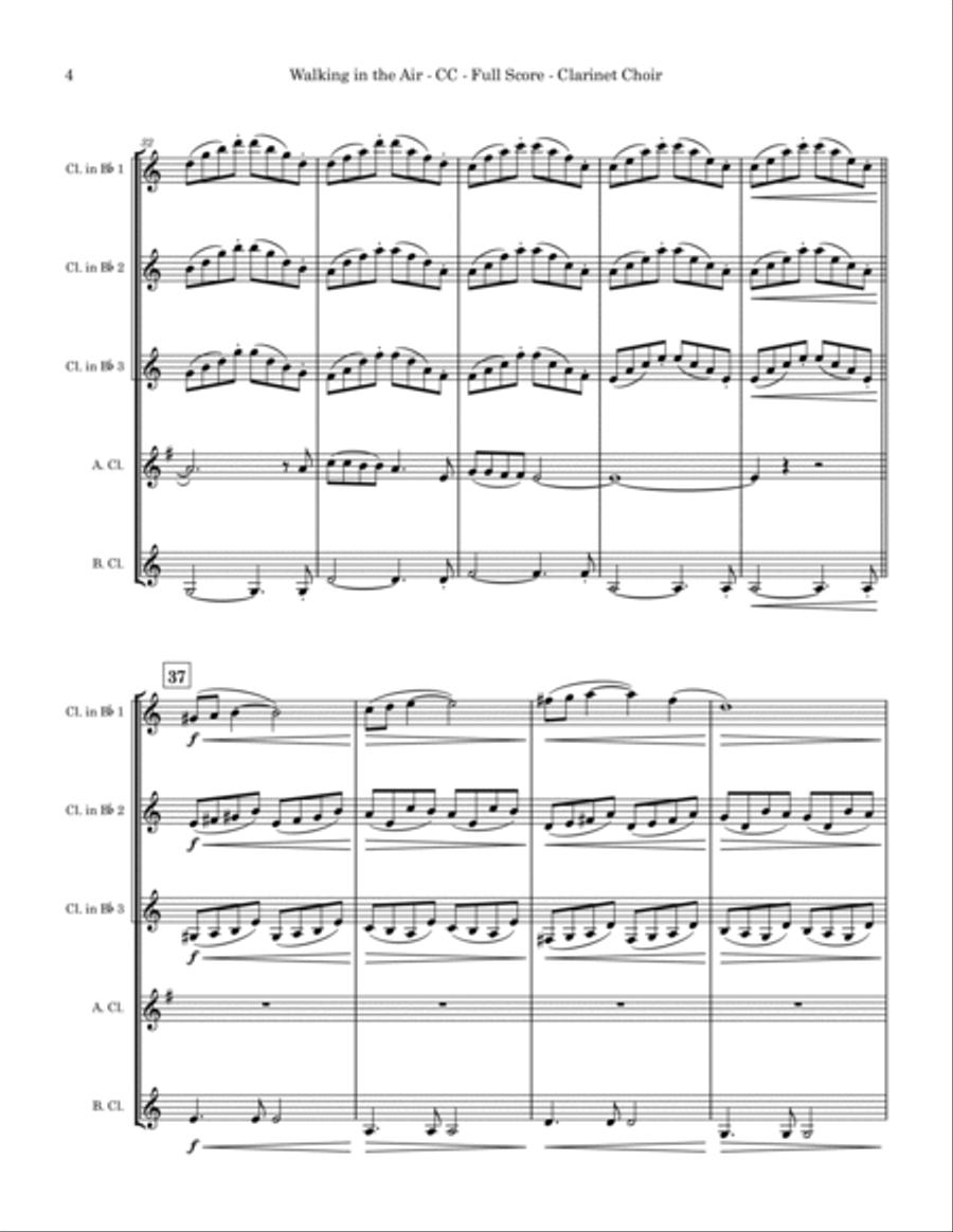 Walking In The Air Clarinet Quintet scores gallery preview page 4