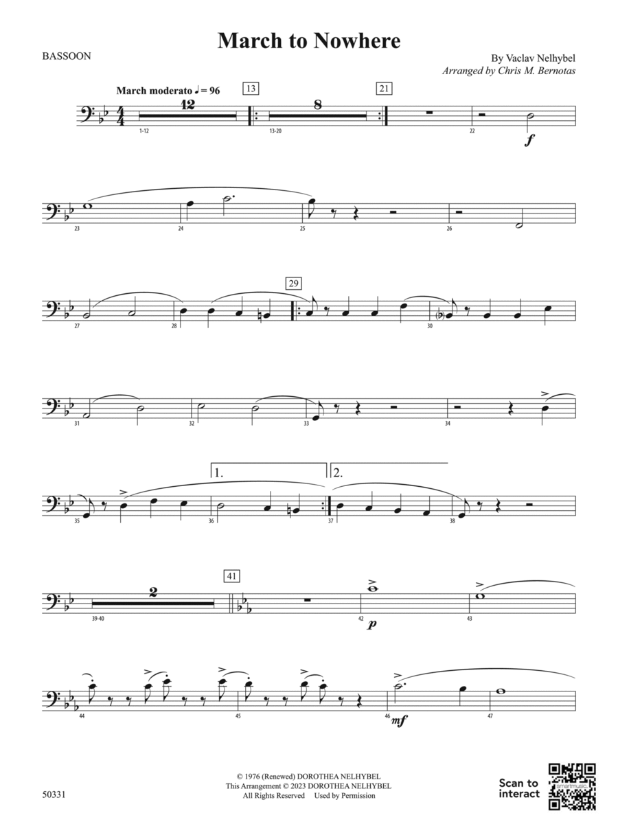 March to Nowhere: Bassoon Concert Band scores gallery preview page 1