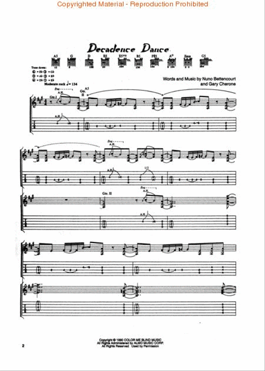 Extreme II – Pornograffitti Electric Guitar scores gallery preview page 2
