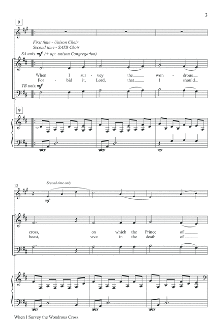 When I Survey the Wondrous Cross 4-Part scores gallery preview page 3