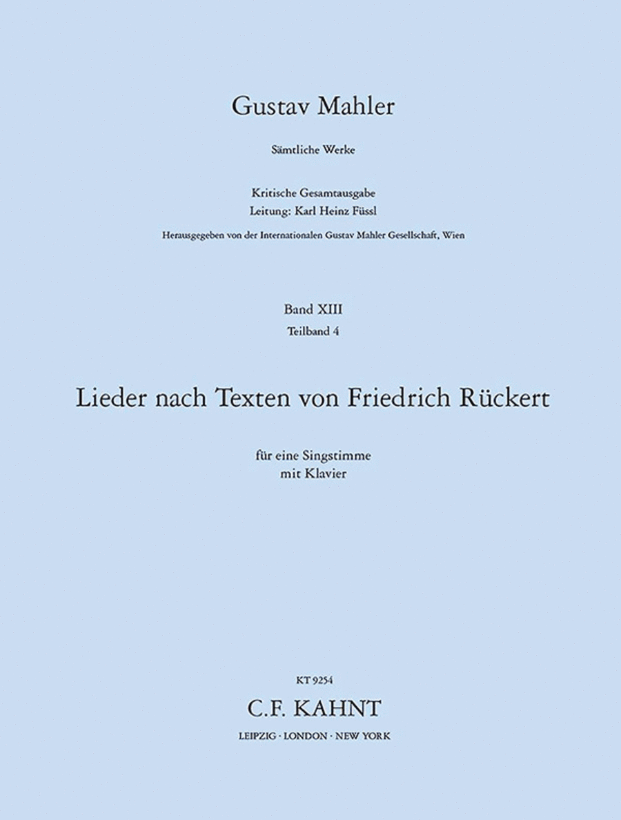 Songs with texts by Friedrich Rueckert (5)