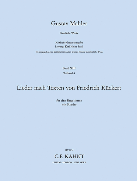 Rückertlieder (Vocal Score)