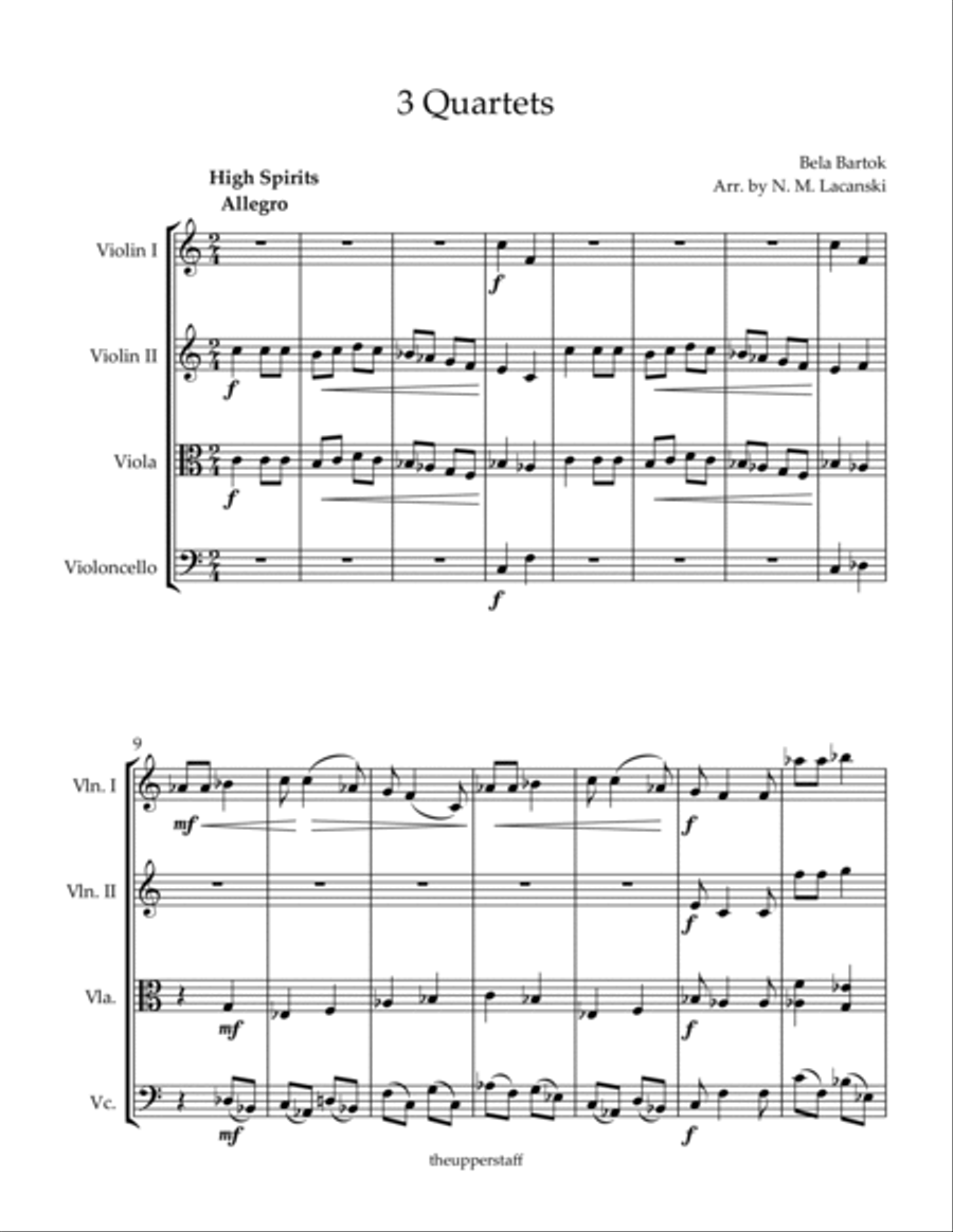 3 Quartets High Spirits Sad Tale Canon String Quartet scores gallery preview page 2