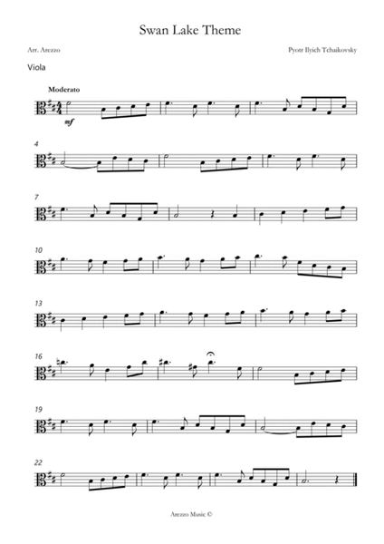 the swan lake theme sheet music for beginners Viola and Cello image number null