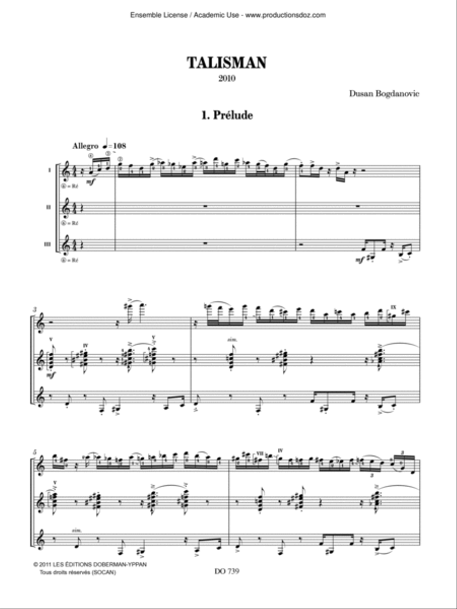 Talisman Talisman Guitar Ensemble scores gallery preview page 3