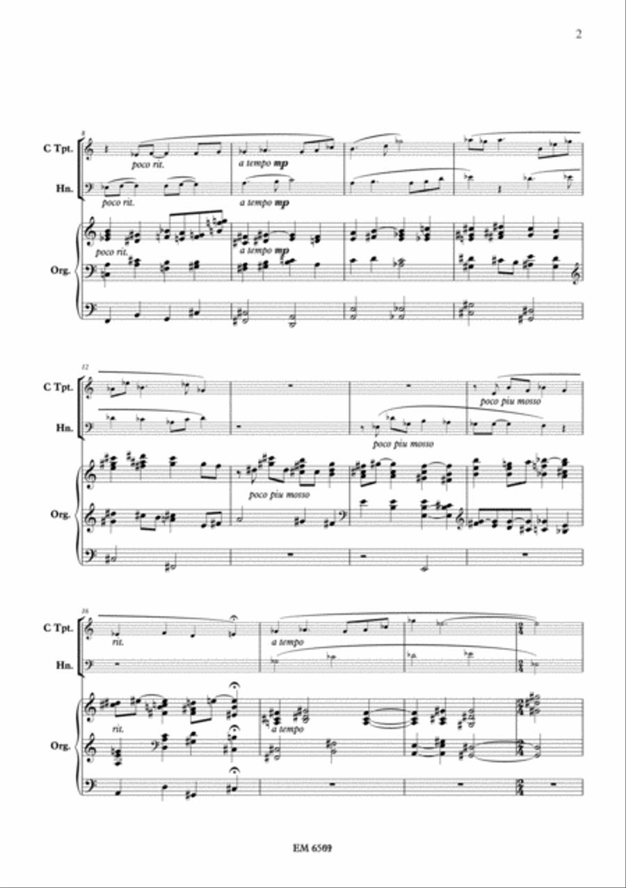 Fantaisie for Trumpet, French Horn and Organ Horn scores gallery preview page 3