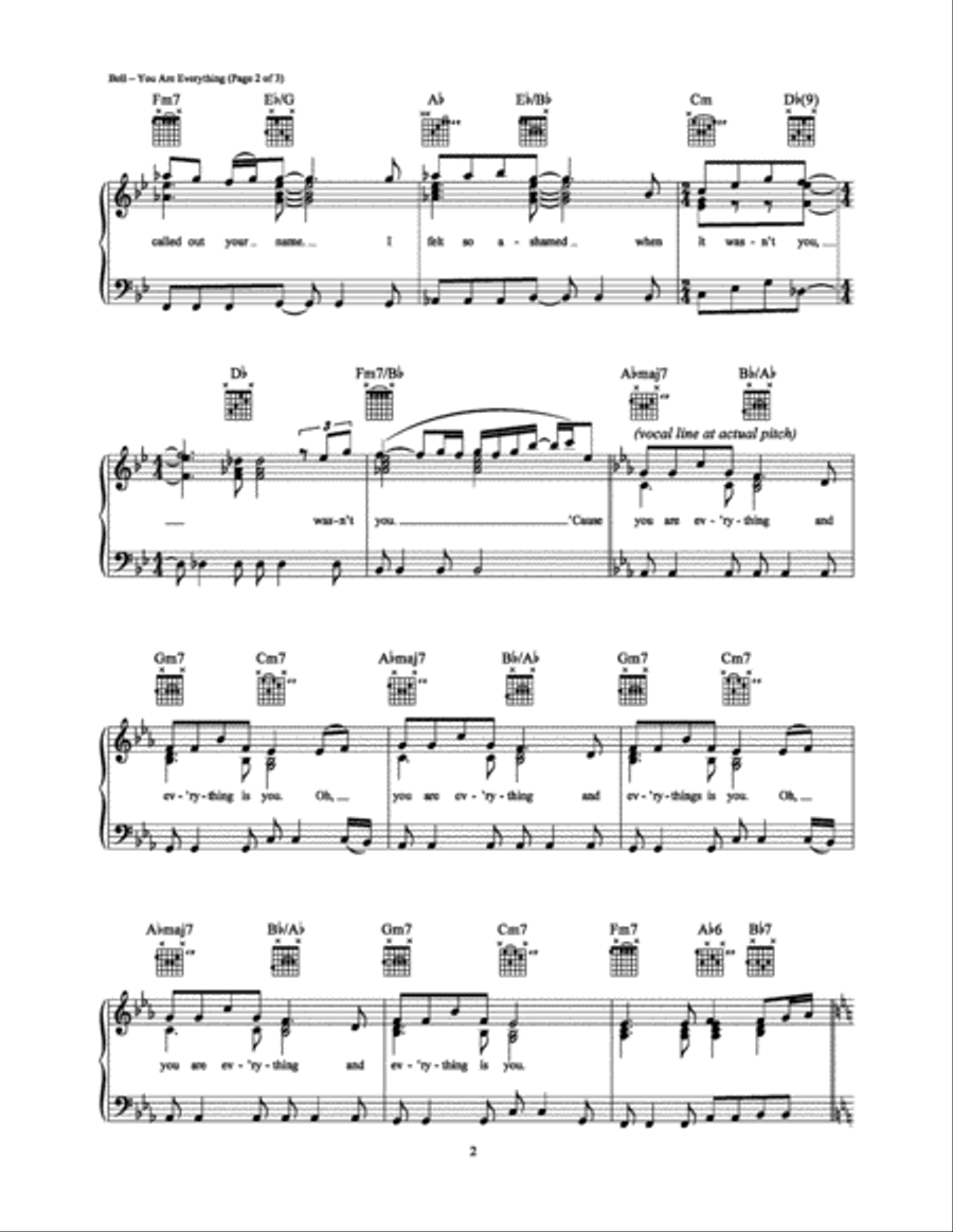 You Are Everything You Are Everything Piano, Vocal, Guitar scores gallery preview page 2