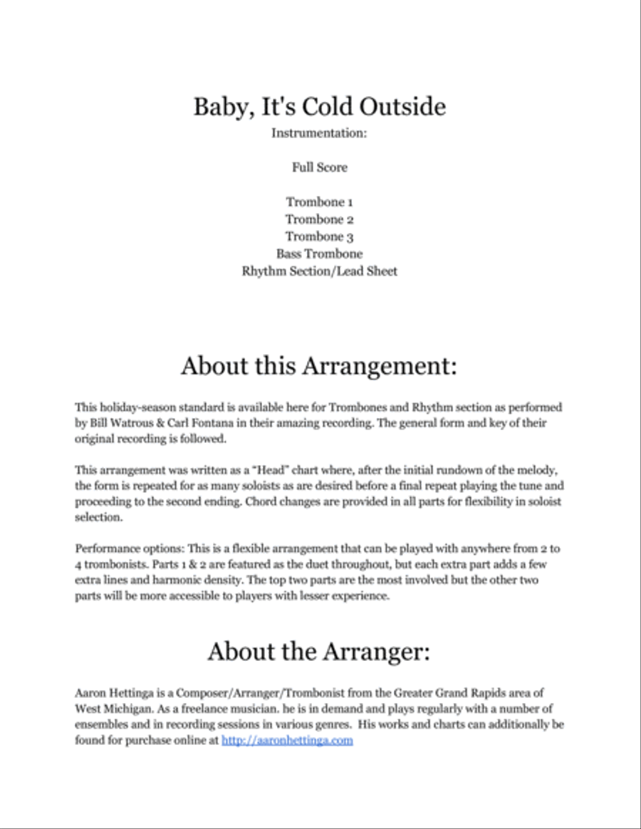 Baby, It's Cold Outside Jazz Ensemble scores gallery preview page 2