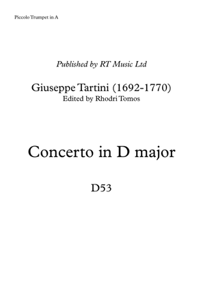 Book cover for Tartini Trumpet Concerto in D major D53 - solo parts