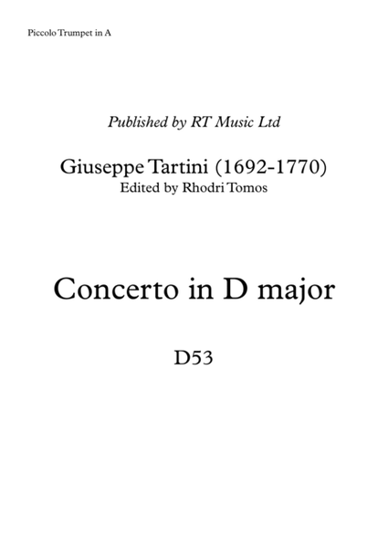Tartini Trumpet Concerto in D major D53 - solo parts