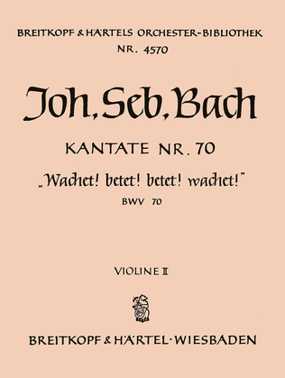 Book cover for Cantata BWV 70 "Watch ye! pray ye! pray ye! watch ye!"
