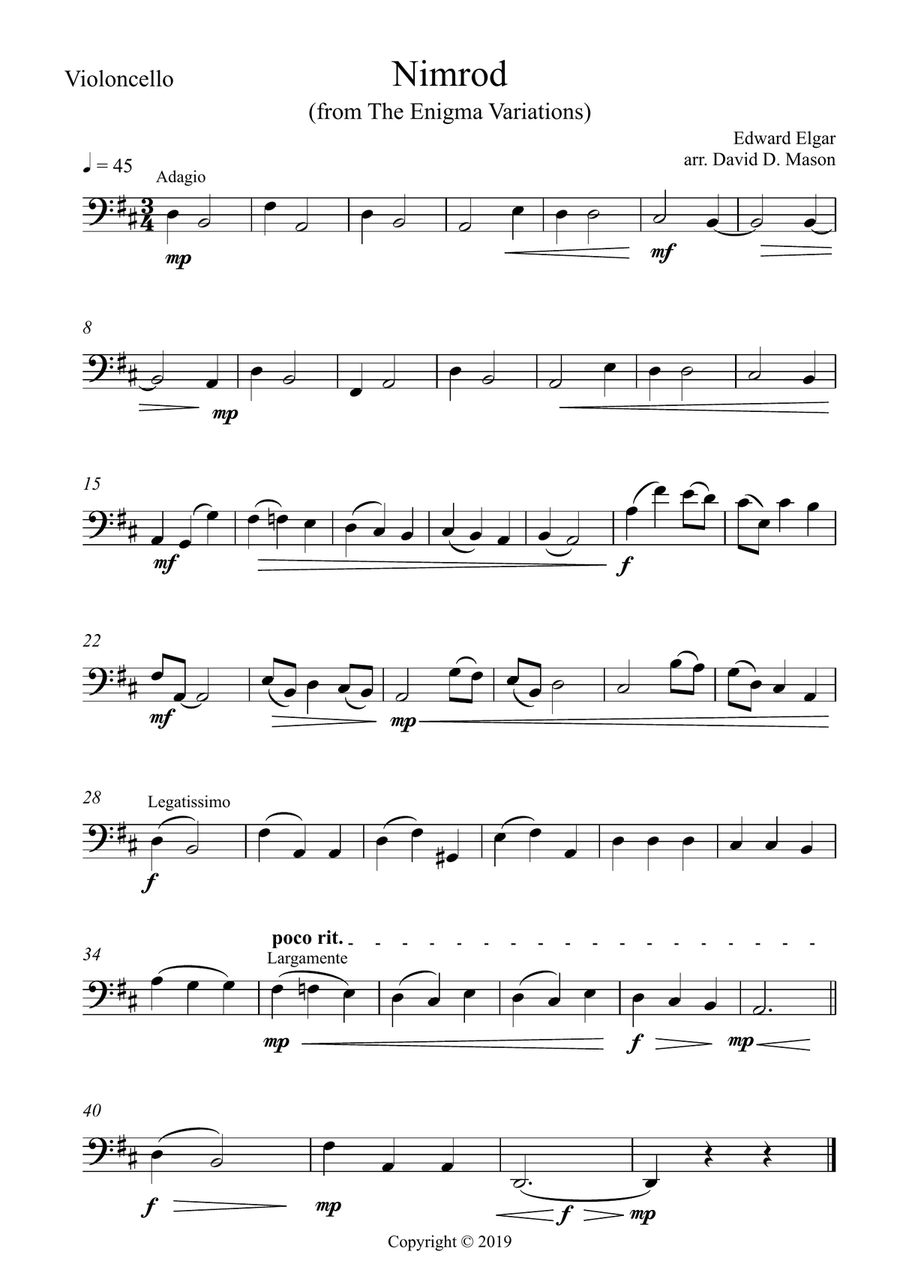 Nimrod, from The Enigma Variations Piano Trio scores gallery preview page 3