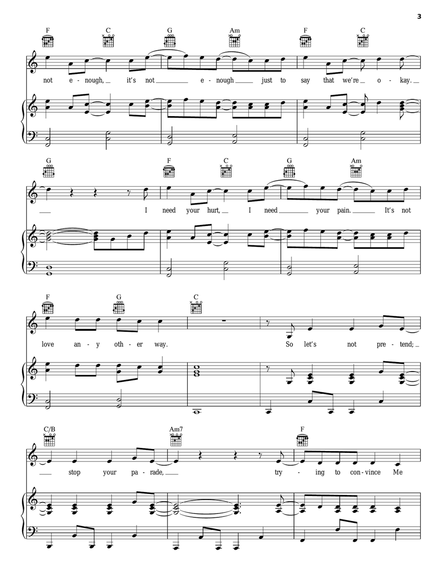 Any Other Way Piano, Vocal, Guitar scores gallery preview page 3