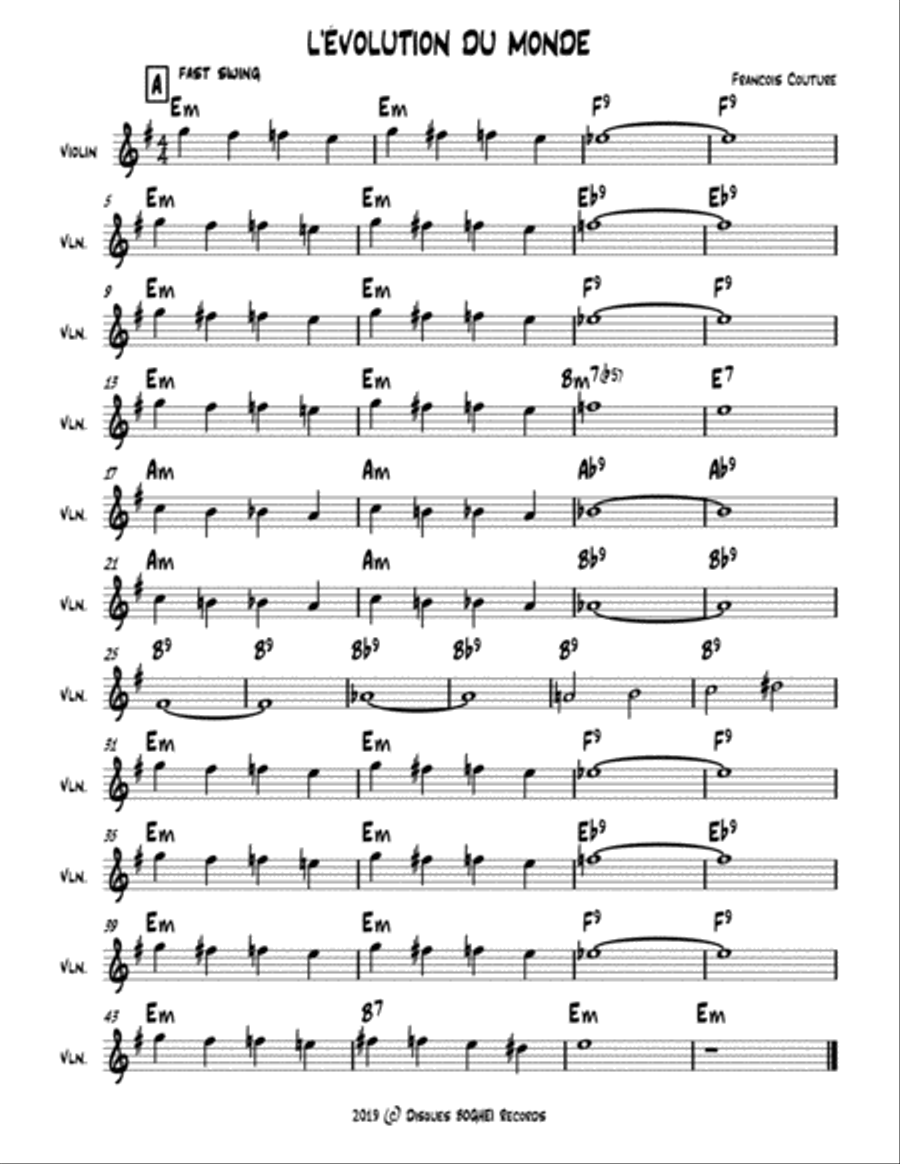 L'ÉVOLUTION DU MONDE Piano scores gallery preview page 1