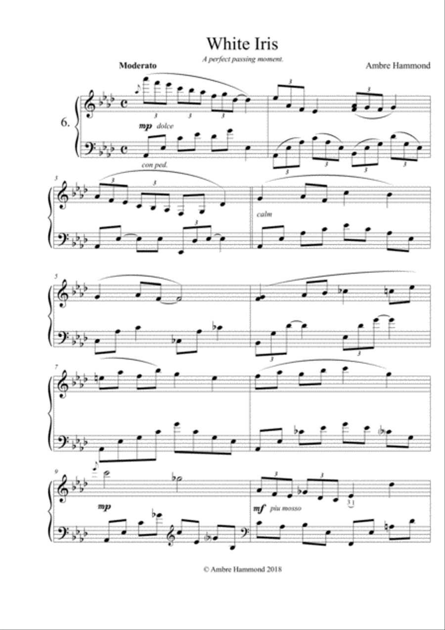 White Iris White Iris Piano Solo scores gallery preview page 1