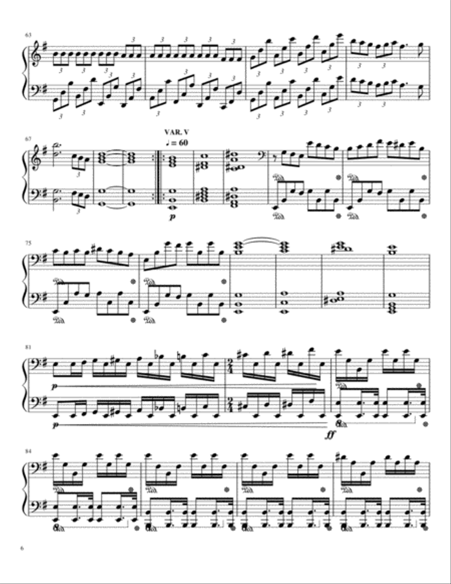 Variations On A Theme of Bach Piano Solo scores gallery preview page 6